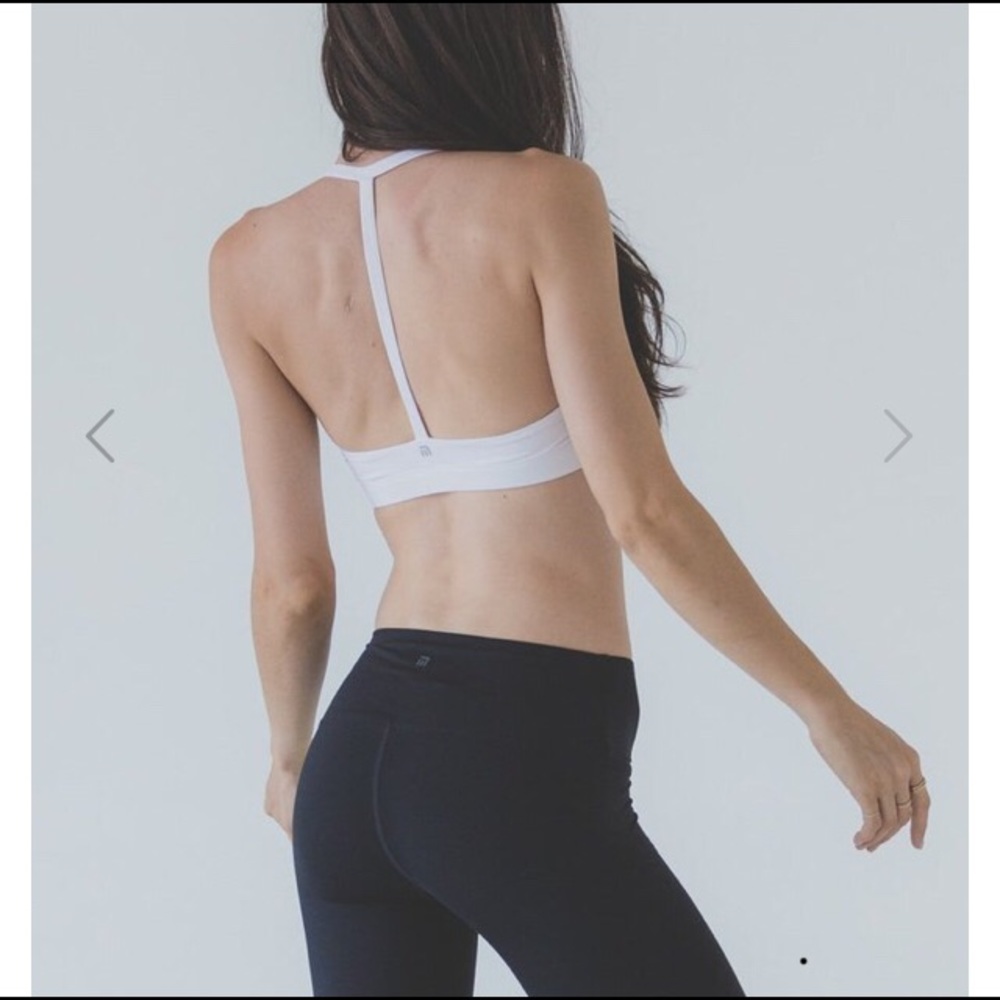 Montiel skinny mini sports bra, white, size large